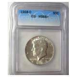 1968-D Kennedy ICG MS66+ LISTS $150
