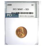 1939 Cent MS67+ RD LISTS $525