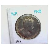 1908 50 Cents VG+ Newfoundland