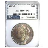 1881-S Morgan MS67 PL LISTS $2250