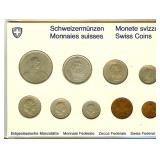 1976 1 Rappen-5 Franc BU Coin Set Switzerland