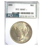 1925 Peace MS67+ LISTS $20000