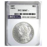 1887 Morgan MS67+ DMPL LISTS $7750 IN 66+DMPL