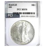 1986 Silver Eagle MS70 LISTS $1000