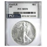 1987 Silver Eagle MS70 LISTS $1000
