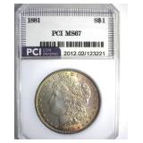 1881 Morgan MS67 LISTS $17500
