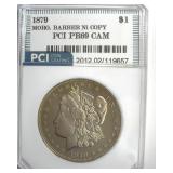 1879 Dollar PCI PR69 CAM Morgan Barber Ni Copy