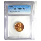 1955 Cent ICG MS67 RD Poorman's Var