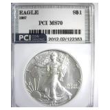 1987 Silver Eagle MS70 LISTS $1000