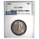1945 Walking Liberty MS67 LISTS $1125