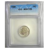 1959 Dime ICG MS67 FB LISTS $225