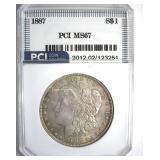 1887 Morgan MS67 LISTS $1700