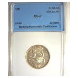 1942 Shilling NNC MS62 New Zealand