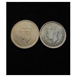 1943, 50 Malaya 10 Cents UNC 2pcs
