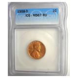 1958-D Cent ICG MS67 RD LISTS $275