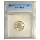 1955-D Dime ICG MS67 LISTS $135