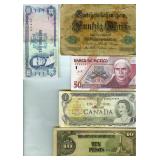 10 Vintage Bank Notes Germany Mexico Canada