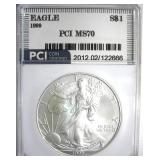 1999 Silver Eagle MS70 LISTS $10000