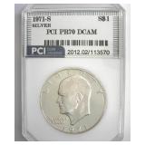 1971-S Silver Ike PR70 DCAM LISTS $475