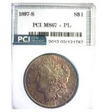 1897-S Morgan MS67+ PL LISTS $15000 IN 67 PL