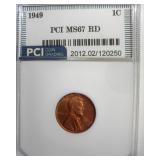 1949 Cent MS67 RD LISTS $2350