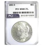 1881-S Morgan MS68 PL LISTS $9000