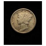 1918 Dime AU Nice Orig
