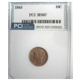 1945 Dime MS67 LISTS $210
