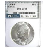 1974-S Silver Ike MS69 LISTS $11500