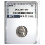 1955-D Nickel MS67 FS LISTS $6500 IN 66 FS