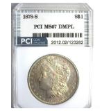 1878-S Morgan MS67 DMPL LIST $27500 IN 66DMPL