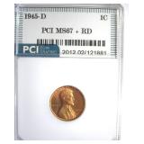 1945-D Cent MS67+ RD LISTS $650