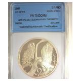 2003 Silver 2 Rand NNC PR70 DCAM South Africa