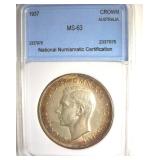 1937 Crown NNC MS63 Australia