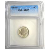 1955-S Dime ICG MS67