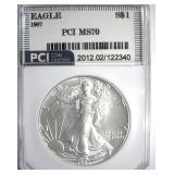 1987 Silver Eagle MS70 LISTS $1000
