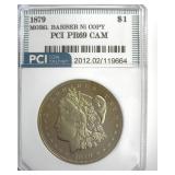 1879 Dollar PCI PR69 CAM Morgan Barber Ni Copy