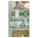 10 Vintage Bank Notes Indonesia Brazil Iraq