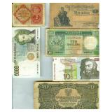 11 Vintage Bank Notes Argentina Hong Kong Egypt