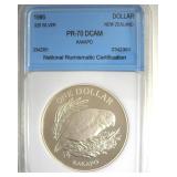 1986 Silver Dollar NNC PR70 DCAM New Zealand