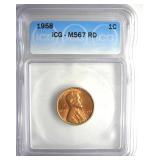 1958 Cent ICG MS67 RD LISTS $450