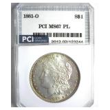 1881-O Morgan MS67 PL LISTS $17500 IN 66 PL