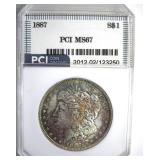 1887 Morgan MS67 LISTS $1700