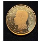 1936 Edward 8th Pattern Crown Bronze Gilt GEM PF