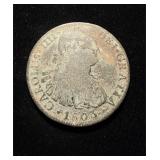 1803 8 Reales Silver Crown China Chopmarks