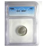 1960 Dime ICG MS67