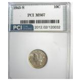 1945-S Dime MS67 LISTS $205