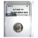 1975-D Nickel MS67 FS LISTS $275 IN 66+ FS