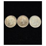WW2 .925 Silver Ch BU Struck by US Mint 3pcs