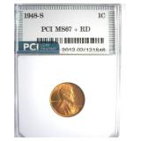 1948-S Cent MS67+ RD LISTS $1050